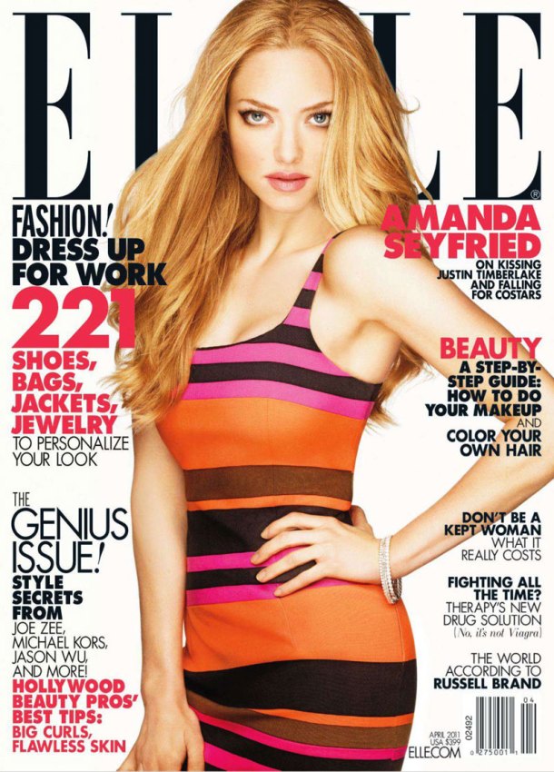 Amanda Seyfried on the cover of Elle