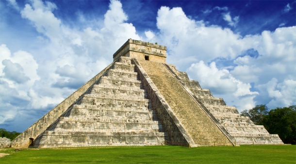 One of the Mayans' ridiculous pyramids.